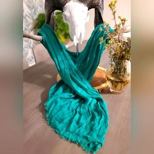 ⭐️GIFTED/SHIPPED- Pretty Green scarf with fringe